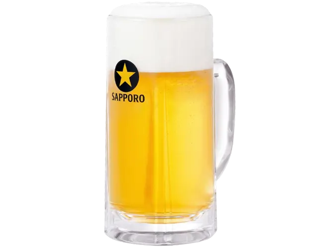 Beer and alcoholic drinks served in glasses